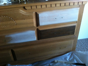 Bedroom dresser drawer fronts sanded