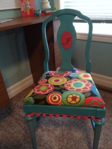 Desk chair makeover for little girl_7656