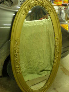 oval gold mirror before shell addition