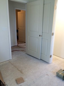 New construction installing doors