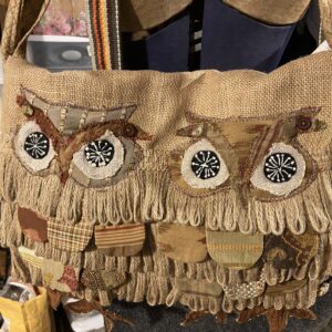 Handmade one of a kind 3D Owl purse upcycled materials