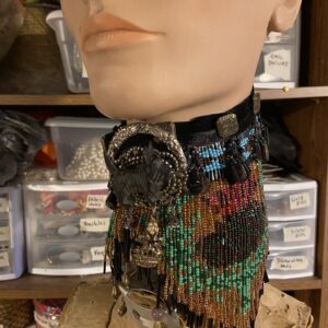 Upcycled Beaded Choker Thistle Design