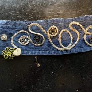 Handmade one of a kind upcycled cuff bracelet Denim
