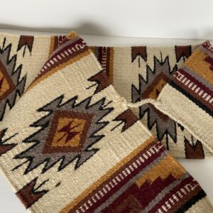 El Paso Saddle Blanket Tribal Design Flat Wool blend Woven Lg Rug Wall Hanging Runner