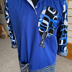 Upcycled Pickleball Shirt for Women in Blues One of a kind
