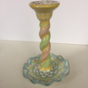 MacKenzie-Childs Spiral Candlestick in King Ferry Pattern  OLD